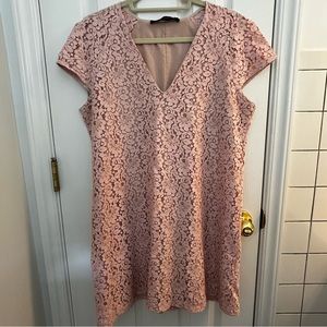 Zara pink floral lace dress size L